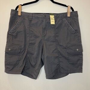 NWT Eddie Bauer Rip Stop Gray Cargo Shorts size 14 Hiking, outdoor, summer